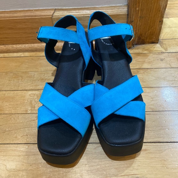 Blue This Is Our Other Line Casita Platform Sandals - Picture 3 of 9